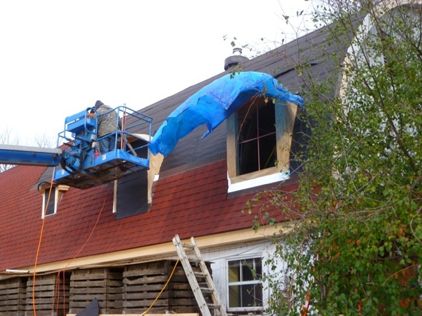 Fall, 2011, making progress on the windy roof