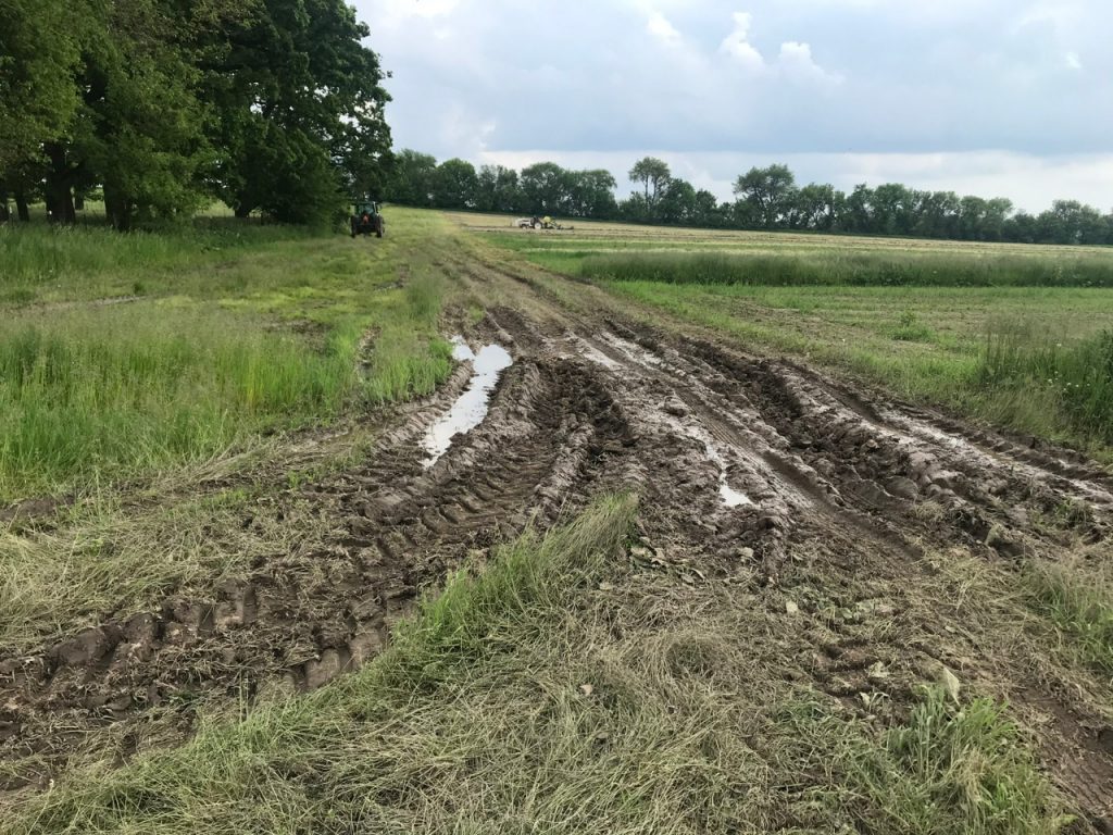 One of several wet spots we had to navigate for weeks to get to our higher fields